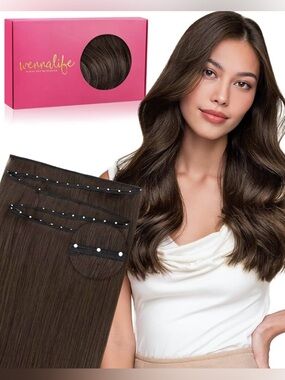 Chocolate Brown Human Hair 18” Butterfly Weft Hair Extensions
